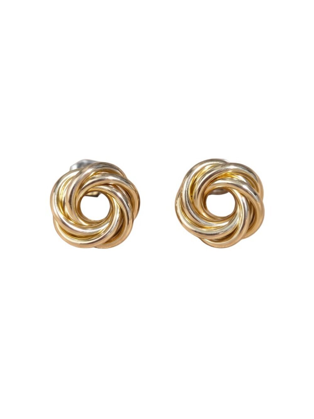 3/$20 NIP Gold Polished Interlocking Love Knot Stud Earrings Classic Minimalist